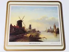 レトロ／アンティーク／ビンテージ◆コルクボード◆川のほとりの風車◆イギリス