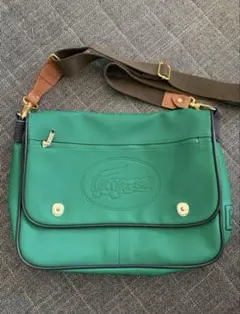 LACOSTE ショルダーバッグ グリーン ロゴ