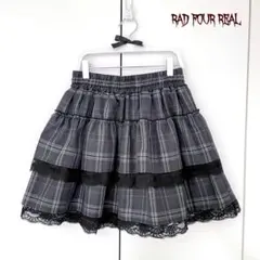 RADFOURREAL チェック ティアードスカート 黒 パンク サブカル系