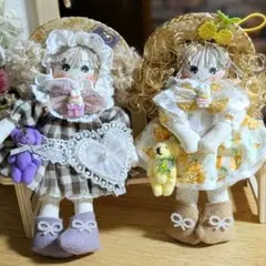 ハンドメイドチャーム☆キーホルダー☆カントリードール☆ペア☆セット