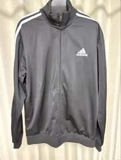 adidas ブラック ジップアップジャケット　トラックジャケット