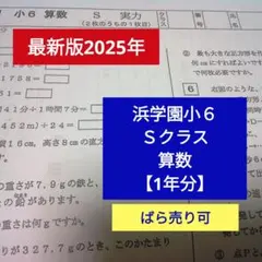 【最新版2025年】浜学園小６ Ｓクラス 算数　復習テスト　1年分