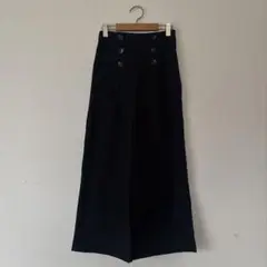 GU ネイビー ガウチョパンツ ボタン付き