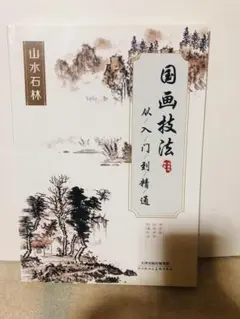 国画技法山水石林★水墨画の山水画や石・樹木の描き方が学べる技法書