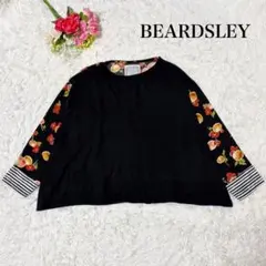 専用【美品】ビアズリー 後ろに鮮やかな刺繍を施した裾モール刺繍ニット 黒 F 専用【美品】ビアズリー 後ろに鮮やかな刺繍を施した裾モール刺繍