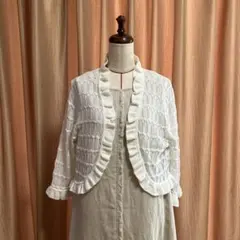 フリル付きボレロカーディガン （L）