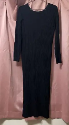 ニット　ワンピース　黒