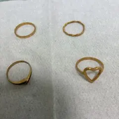 ゴールドメッキリング4点セット