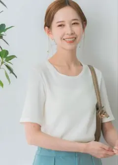 【新品】アーバンリサーチロッソ　コンパクトコットンリブTシャツのサムネイル