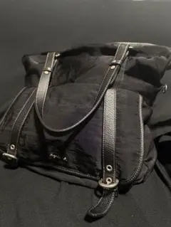 【2way✨】アニエスベー トートバッグ レザー ナイロン 大容量 ブラック