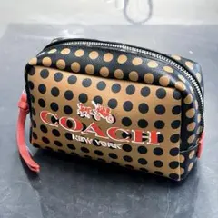 COACH/ブリーカードットコーテッドキャンバスコスメティックポーチ/コーチ