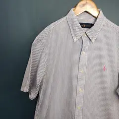 USA古着　RALPH LAUREN　ラルフローレン ストライプ 半袖シャツ