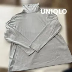 ユニクロ ヒートテックフリースタートルネックT 水色