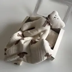 【新品】クマ おくるみ・ぬいぐるみセット ガーゼケット ブランケット