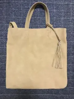 ACATE レザートートバッグ ベージュ スエード - メルカリ