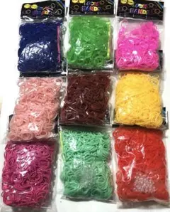 レインボールームで使えるルームバンド ゴム　9袋 合計 約5400個