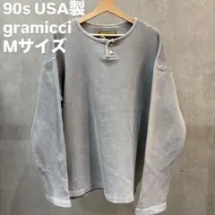 90s USA製 gramicci ヘンリーネック ロンT リブニット