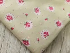 カットクロスSALE✨シャーティング プチローズ グリーン