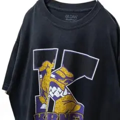 ギルダン カーニーブルドッグス デカロゴ Tシャツ ブラック 黒 L 古着