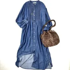 美品 アーバンリサーチ サニーレーベル ピンタックヨークデニムシャツワンピース