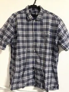 90s OLD UNIQLO ユニクロ シャツ 半袖 チェック 青 LL XL