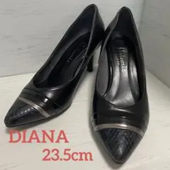 【美品】 DIANA ARTEMIS パンプス レザー 23.5cm 黒のサムネイル