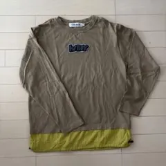 h/BOY 長袖カットソー レイヤード風 カーキ