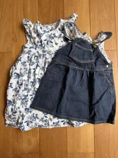 プチバトー　キッズセット　ジャンバースカート、ワンピース