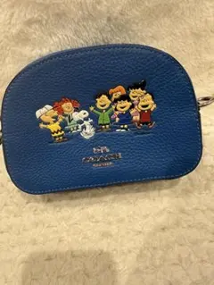 【ショルダーベルト無し】COACH x PEANUTS ショルダーバッグ ブルー