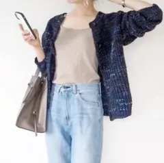 ユニクロ　UNIQLO イネス・ド・ラ・フレサンジュ　カーディガン ネイビー　L