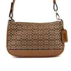 美品 COACH コーチ ハンドバッグ アクセサリーポーチ シグネチャー6044