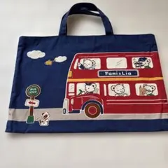 パ*ロ様 ファミリア　バスデザイン トートバッグ ネイビーブルー
