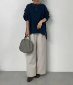 今季新品　ビアズリー　リップルダンボール　ウェストリブパンツ　1M 灰グレージュ