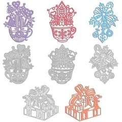 4点set クリスマスモチーフ カップ リボン ギフトボックス☆カッティングダイ