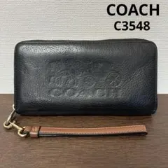 COACH C3548 コーチ　ラウンドジップウォレット　長財布　ビックロゴのサムネイル