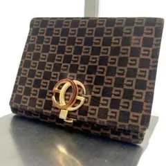 GUCCI グッチ GGロゴクリップ スエード オールドグッチ 二つ折り財布