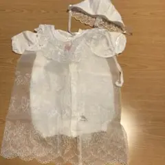 ホワイトセレモニードレスと帽子セット