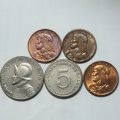 6842.파나마 공화국 1966-1978 주화 5개 세트