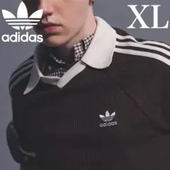 新品XL⭐️adidas ワッフル ショートスリーブ ポロシャツ ダークブラウンのサムネイル