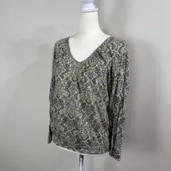 ●美品● pas de calais パドカレ 日本製 総柄 Vネックカットソーのサムネイル