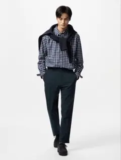 ユニクロ感動パンツ2WAYストレッチ（コットンライク　ネイビー）セットアップ可能