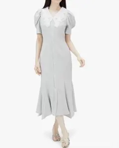 【新品タグ付き】SNIDEL エンブロイダリーカラーマーメイドワンピース