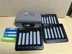 8点まとめ　DAITO CoCo 硬貨計数器×3+手提げ金庫+硬貨収納ケース×4