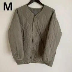 キルティング　アウター　くすみグリーン　カーキ