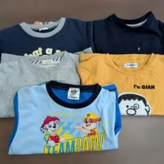 100cm　男の子用　ロンＴ、トレーナー、パウパトパジャマ(上)5点セット