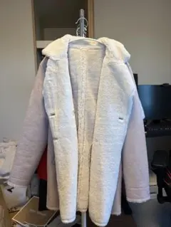 フリース ライトパープル ムートンコート