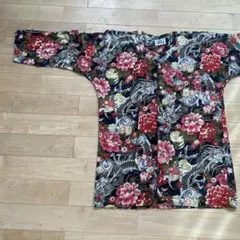 鯉口シャツ　ダボシャツ　加茂江屋　花柄　ドラゴン　大きい　祭　お囃子