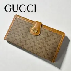 GUCCI グッチGGパターン インターロッキングG長財布 ブラウンPVC