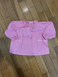 Kirinji 幼稚園用スモック90サイズ ピンクチェック