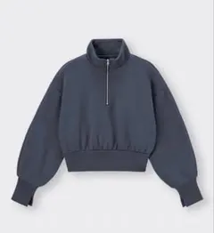 GU ハーフジップ クロップドスウェット Sサイズ